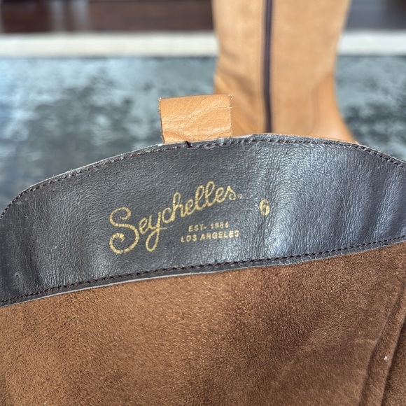 Seychelles Tan Leather & Suede Riding Boots Size 6 - Picture 8 of 8